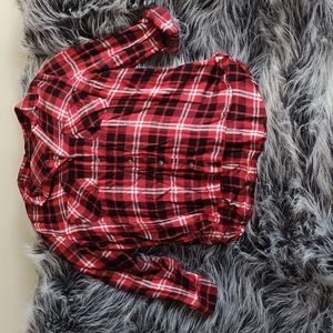 Ladies Plaid Button Up